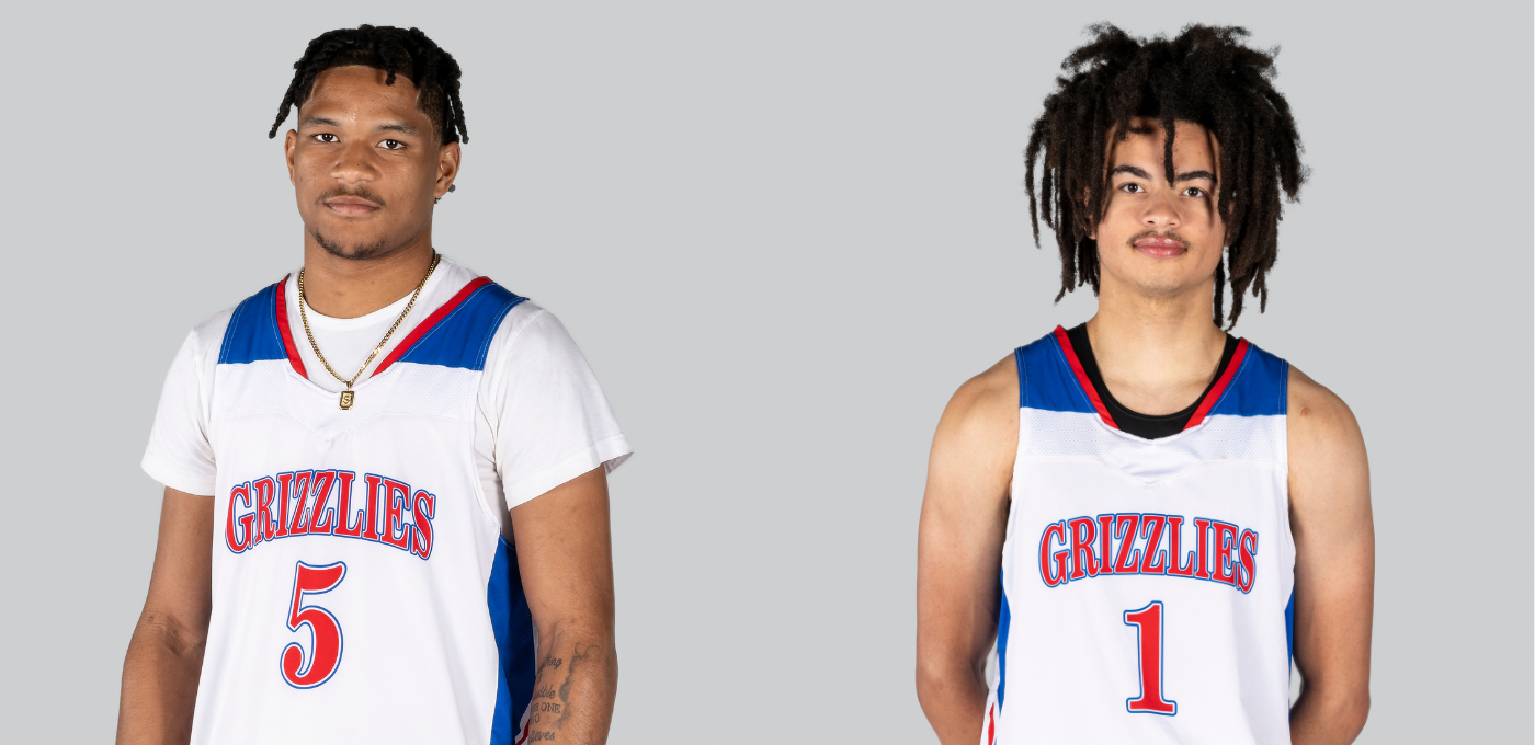 Grizzly Basketball players Shunderrius Glass, left, and Ryan Richardson, received first team NJCAA All-Region 16 honors for their performances on the court this season. (MSU-WP Photo)